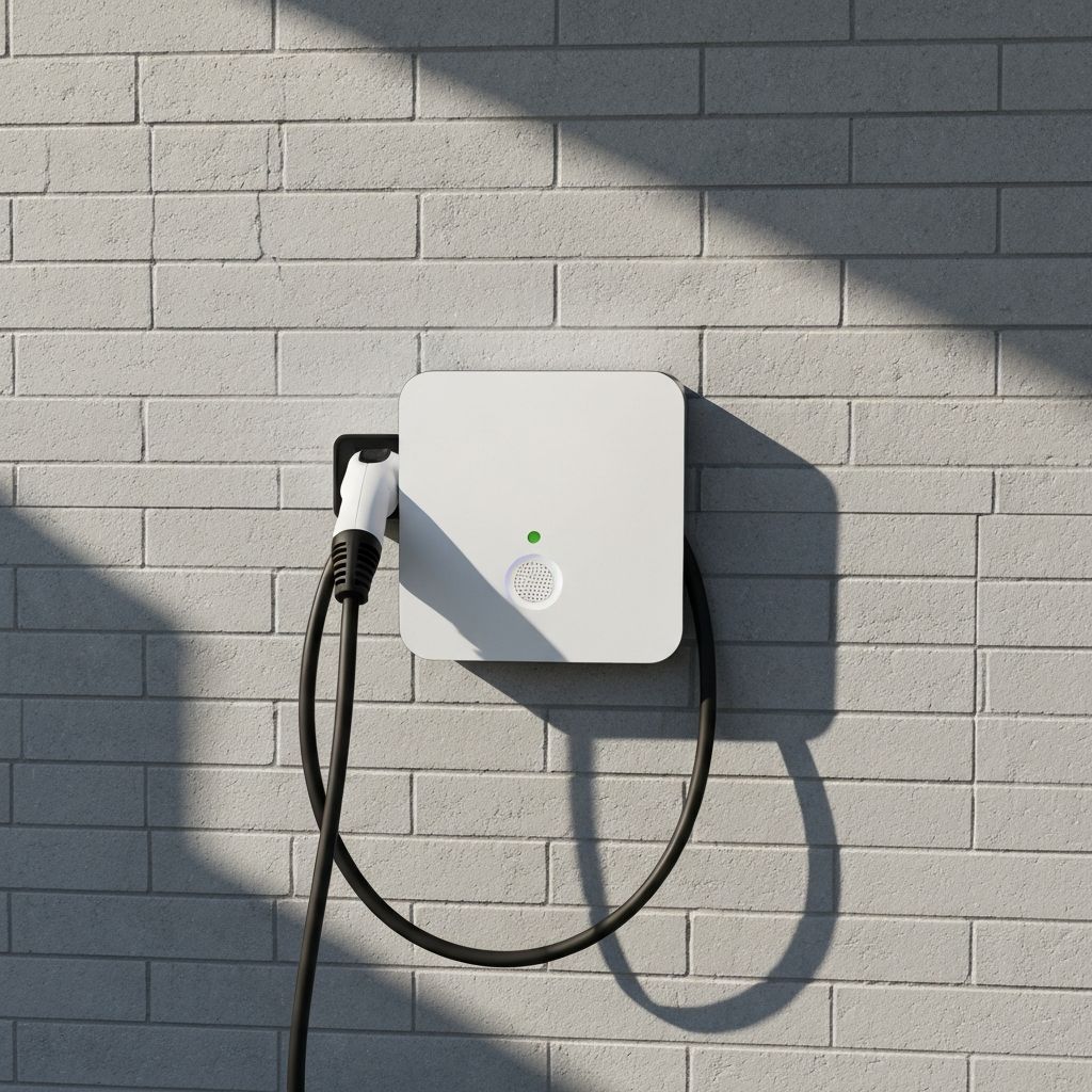 Modern wall-mounted EV charger